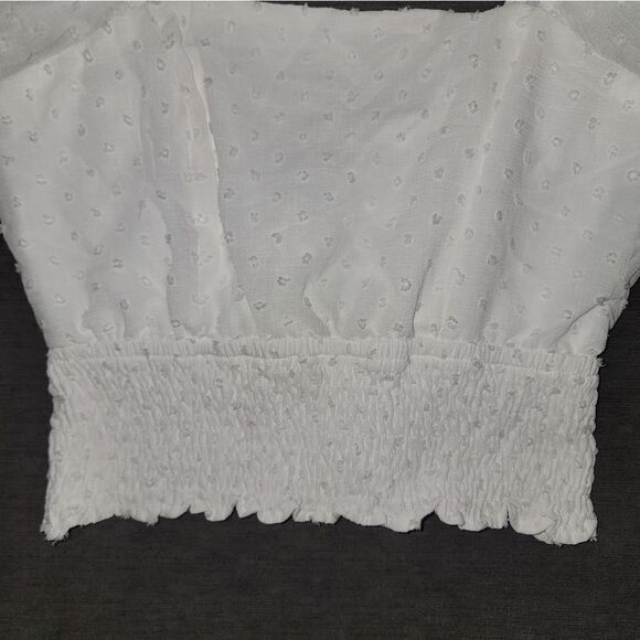 Urban Romantics Women's White Cotton Square Neck Crop Top Size Small - Picture 13 of 15